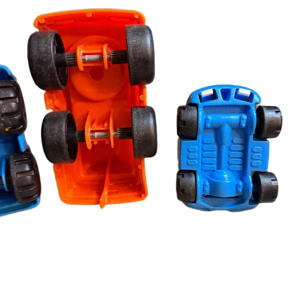 Fisher Price Little People Vehicle Lot Cars Trucks Motorcycle Signs 10pc Set